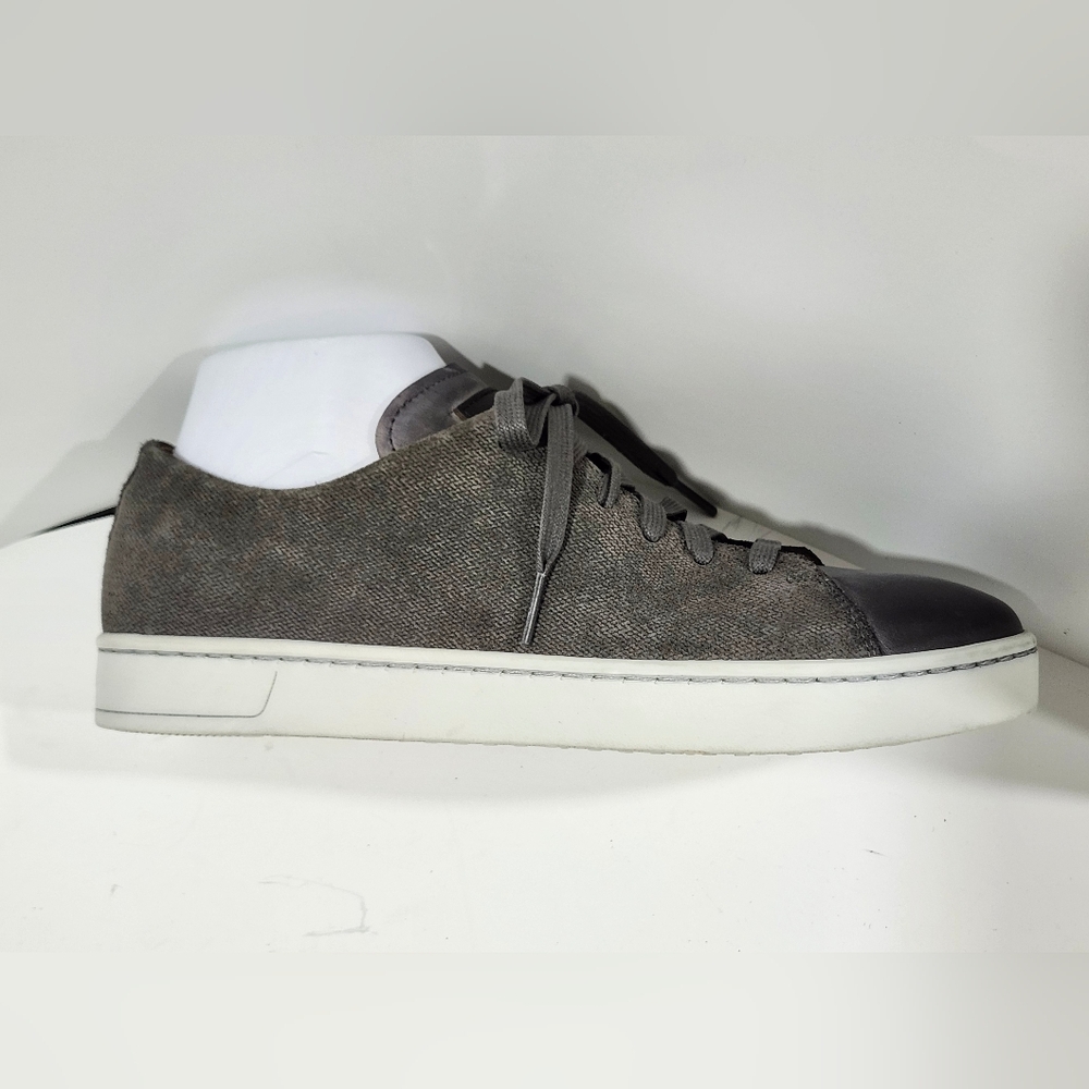 Magnanni Mens Gray and White Suede Leather Sneakers Size 7 NWT
